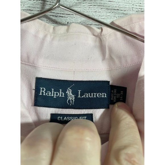 Ralph Lauren - Men's Purple Long Sleeve Button Down - Size 18 *Multicolor Pony* - Picture 5 of 9